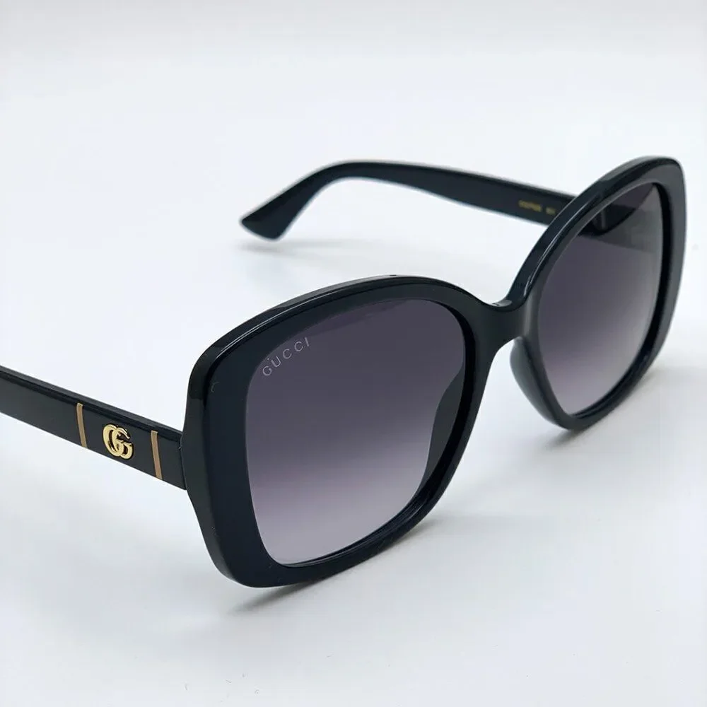 Brand NEW Gucci GG0762S  001 Black Gray Gradient Square Women Sunglasses